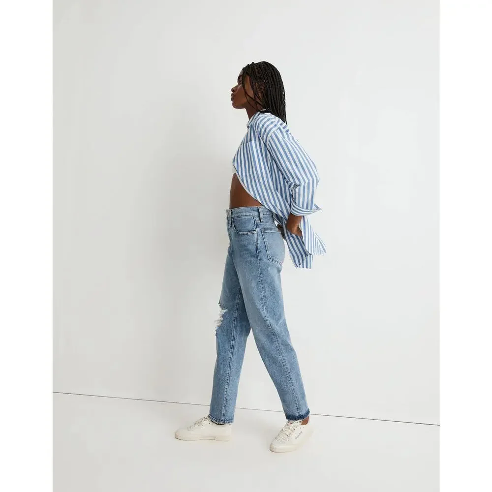 Madewell The Tall Perfect Vintage Straight Jean Sz 26T Kingsbury Wash Knee-Rip